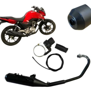 Escape 2 em 1 com Difusor (Original e Grave Esportivo) Similar Honda Fan 160/Start 160/Titan 160 (TODOS OS ANOS) 2015/2016/2017/2018/2019/2020/2021/2022/2023