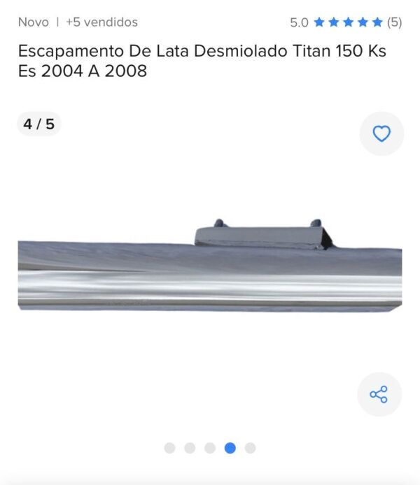 Escapamento De Lata 2 Desmiolado TITAN 150 KS 04 à 08 - Imagem 3