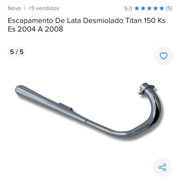 Escapamento De Lata 2 Desmiolado TITAN 150 KS 04 à 08 - Imagem 2